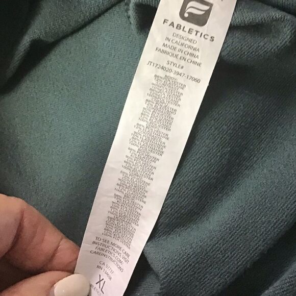 Fabletics Cleo Green Full Zip Front Perforated Jacket Women's Size XL - Picture 9 of 11